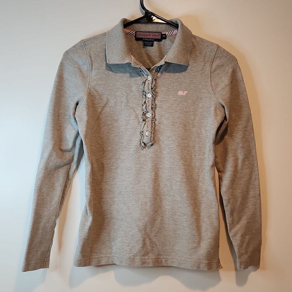 Vineyard Vines Long Sleeve 1/2 Button Collared Shirt Women's Size XS EUC NICE!